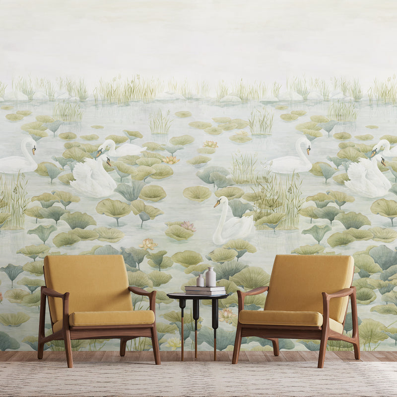 Classic Swan Lake Mural Wallpaper