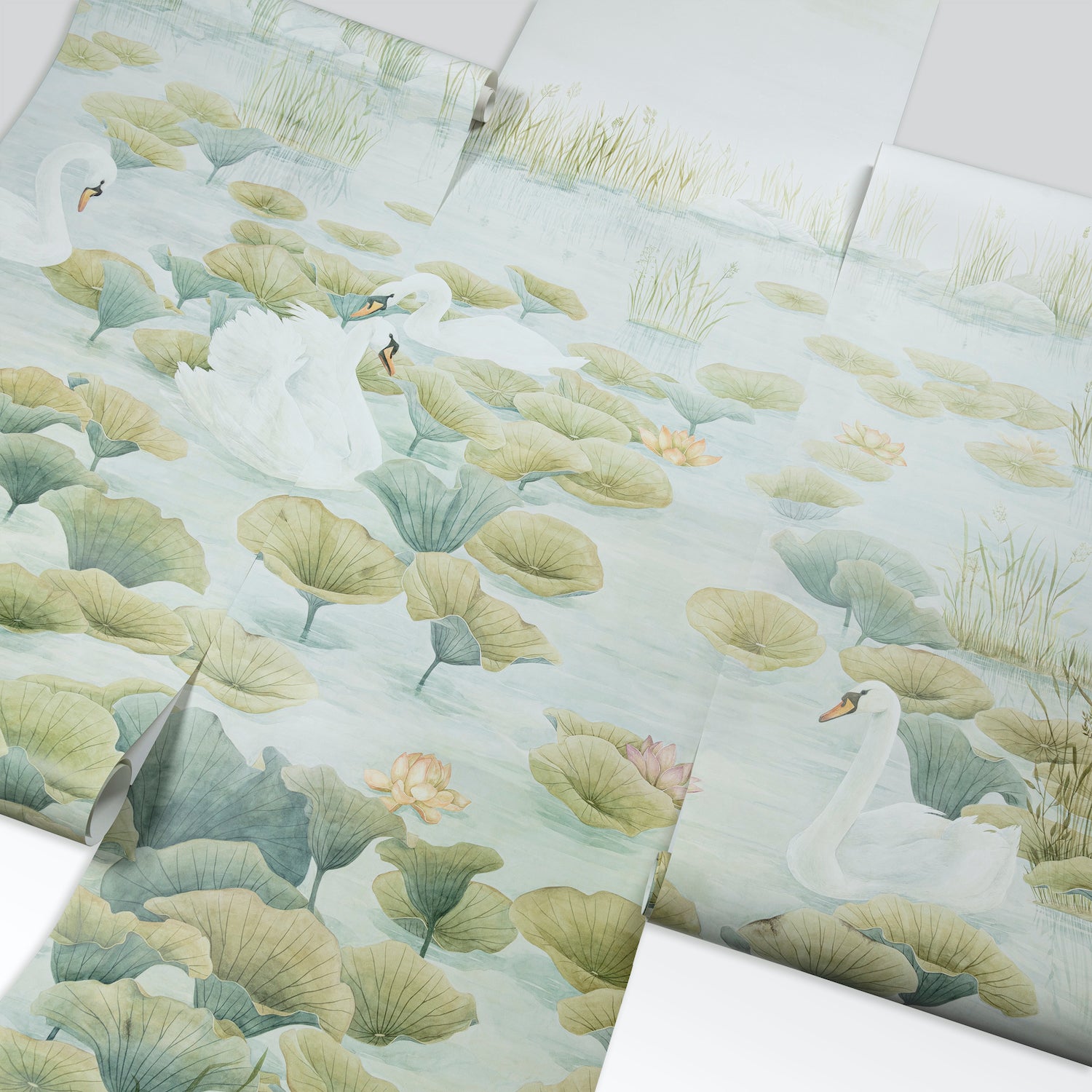 Classic Swan Lake Wallpaper Mural