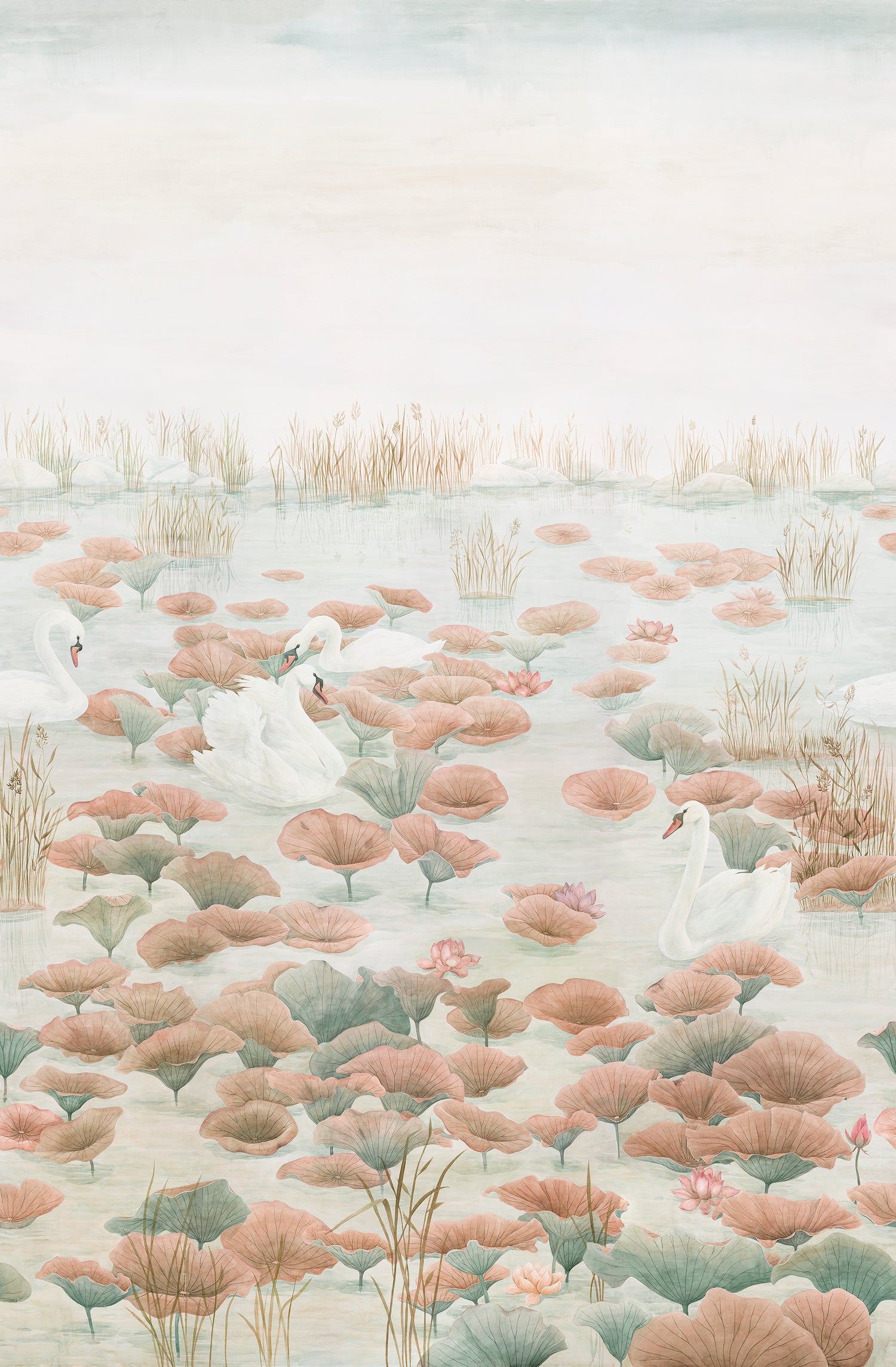 Classic Swan Lake Wallpaper Mural