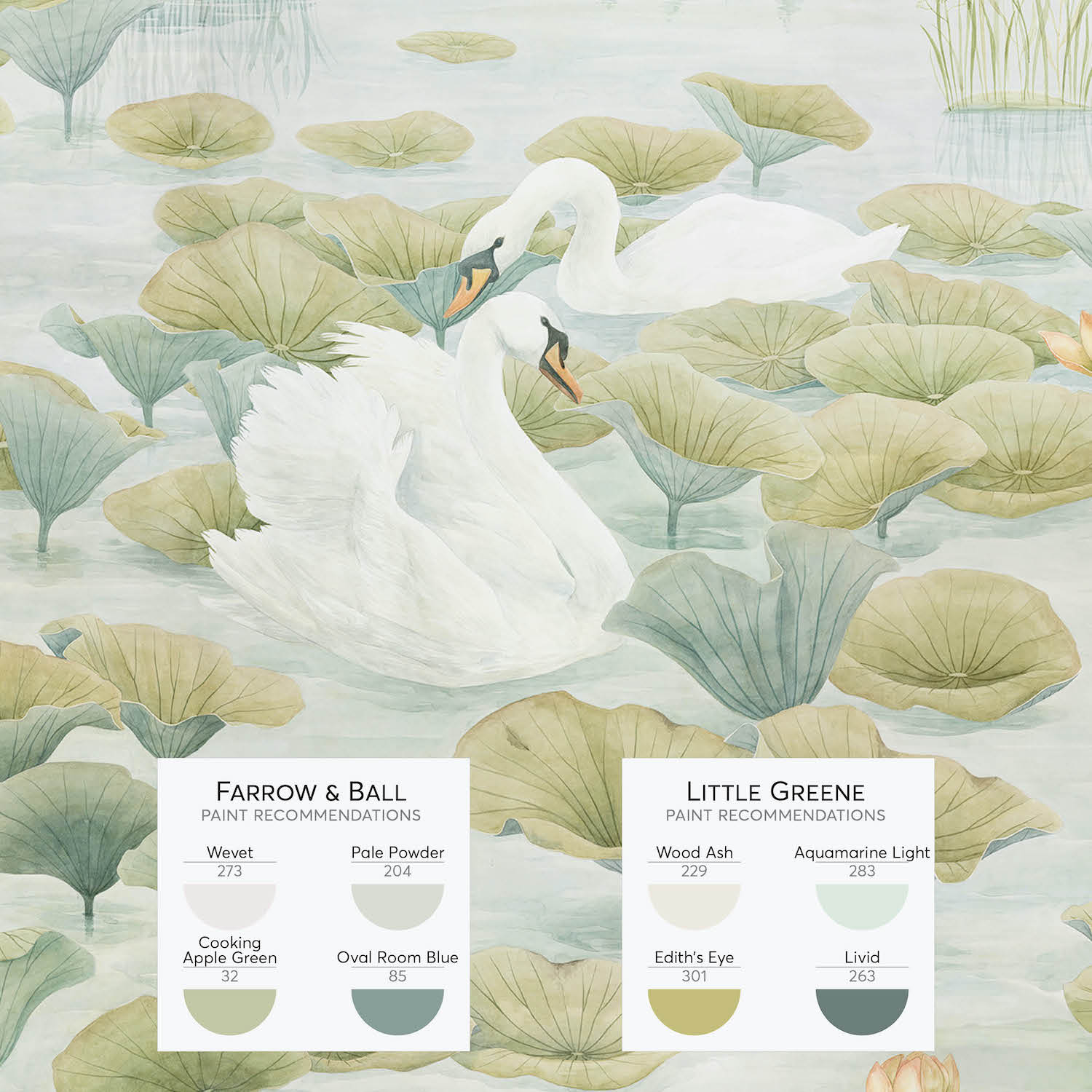 Classic Swan Lake Wallpaper Mural