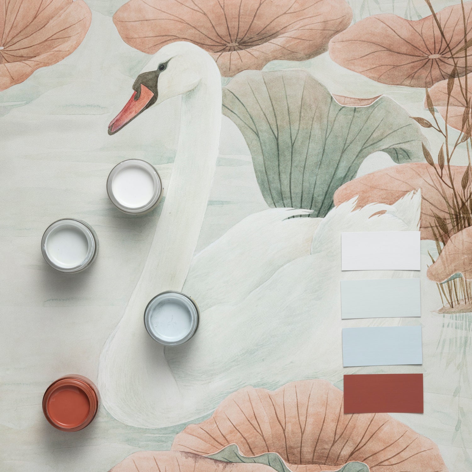 Classic Swan Lake Wallpaper Mural