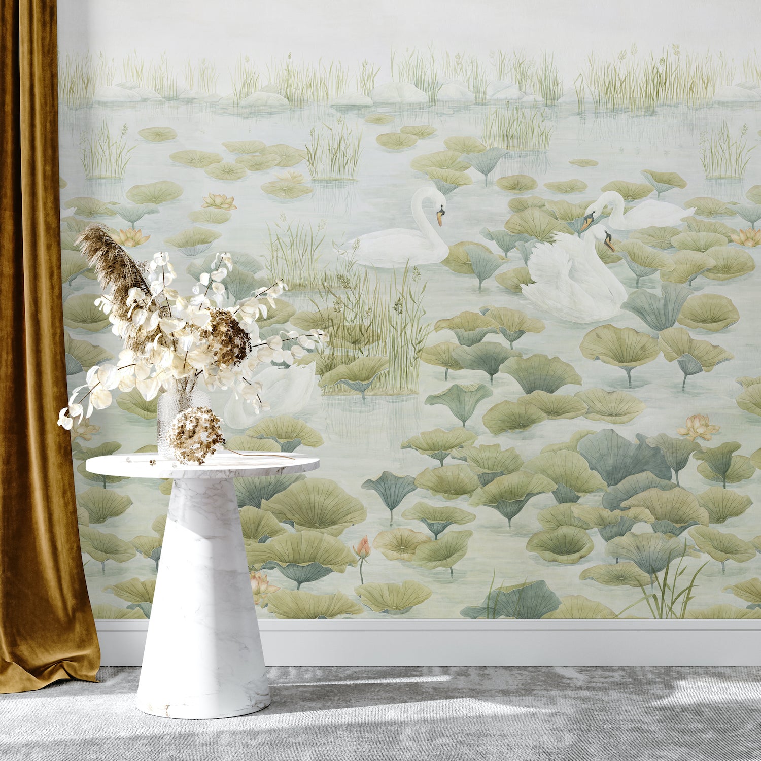 Classic Swan Lake Wallpaper Mural