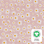 All-Stages Midi Crib Sheet in GOTS Certified Organic Muslin Cotton - Daisy