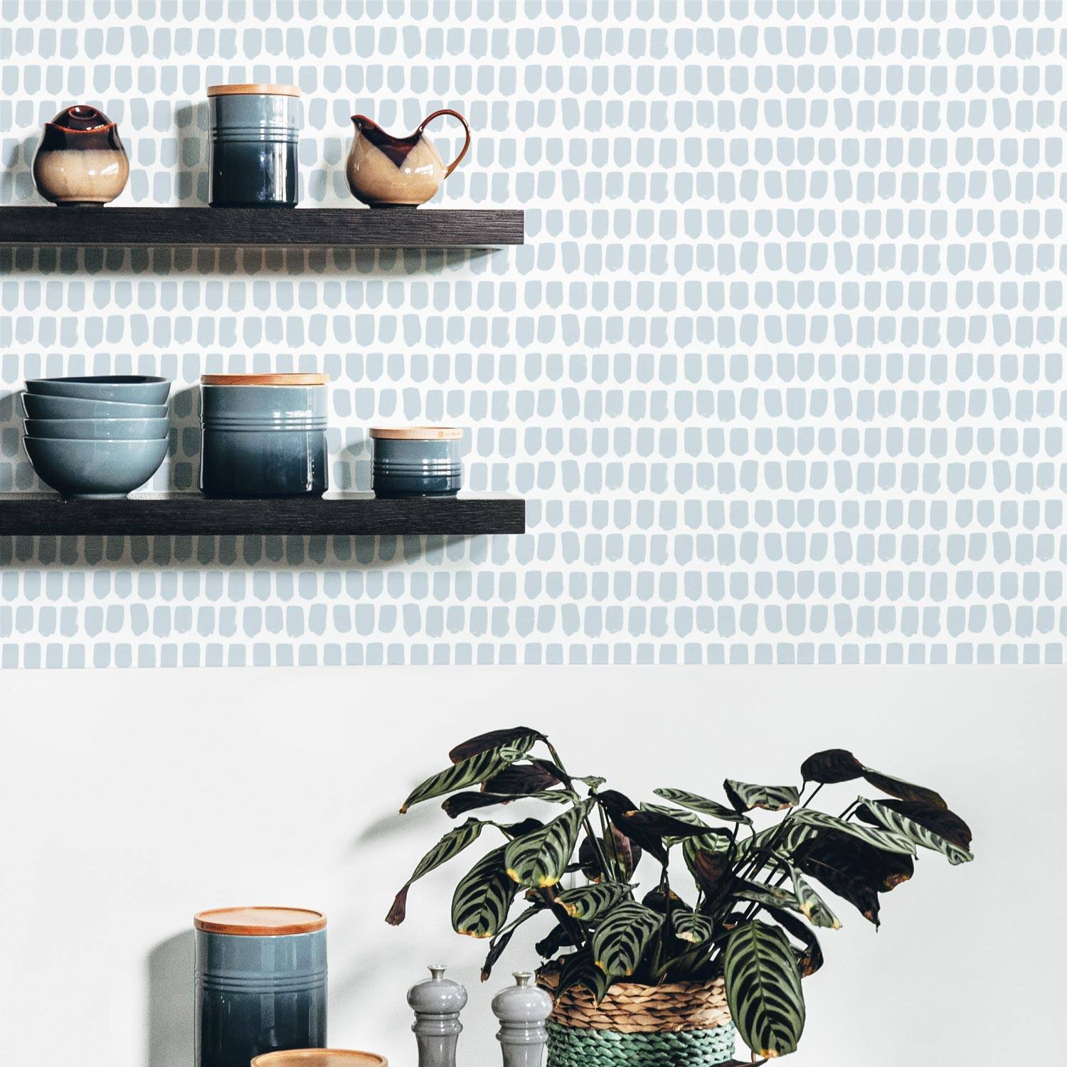 Blue Tiny Brush Pattern Wallpaper - Project Nursery