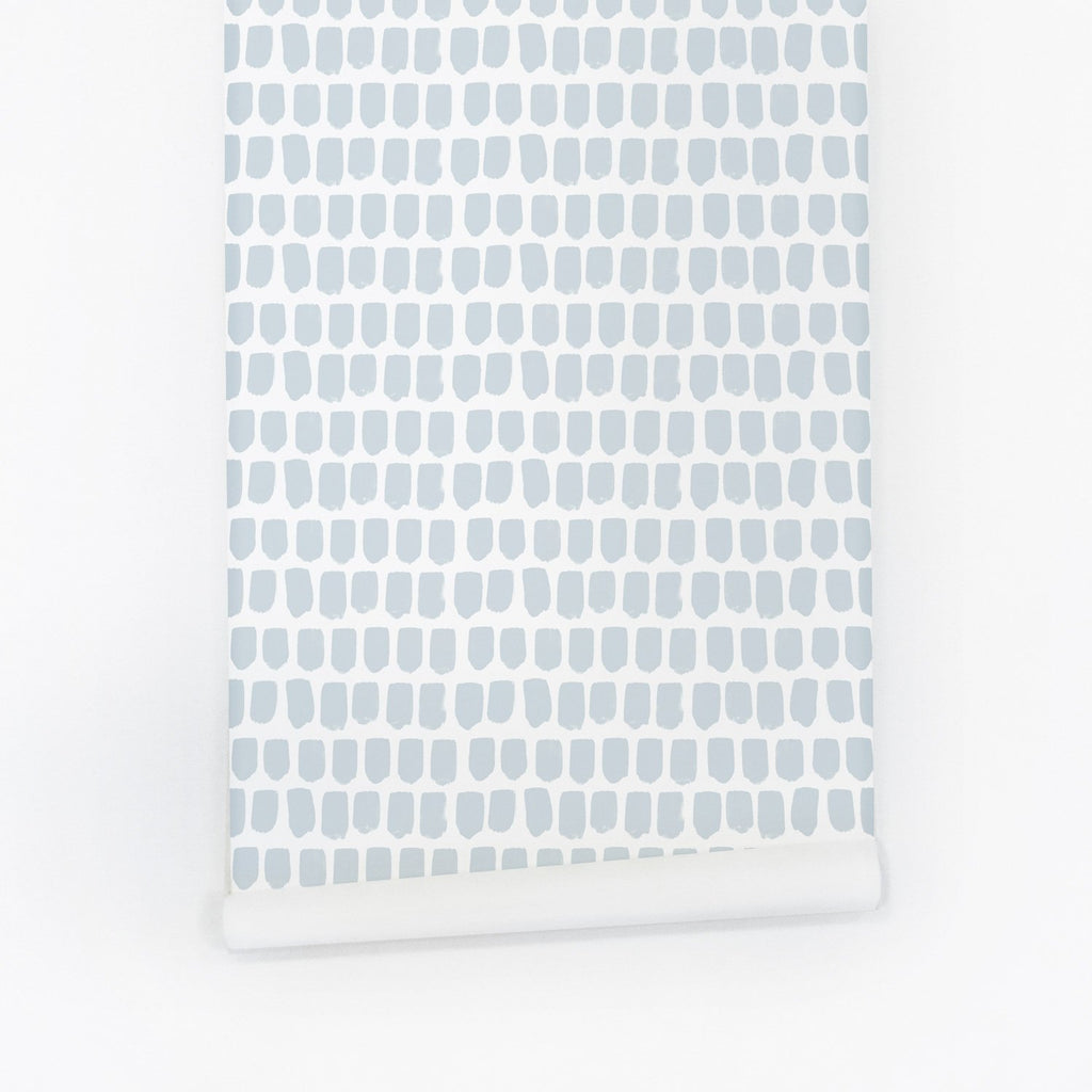 Blue Tiny Brush Pattern Wallpaper - Project Nursery