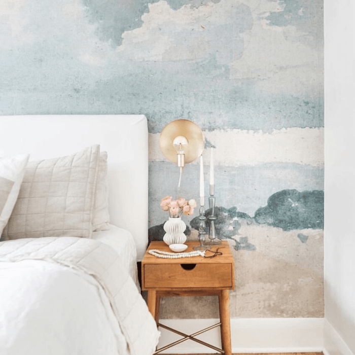 Watercolor Blue + Grey Cloud Wallpaper Mural - Project Nursery