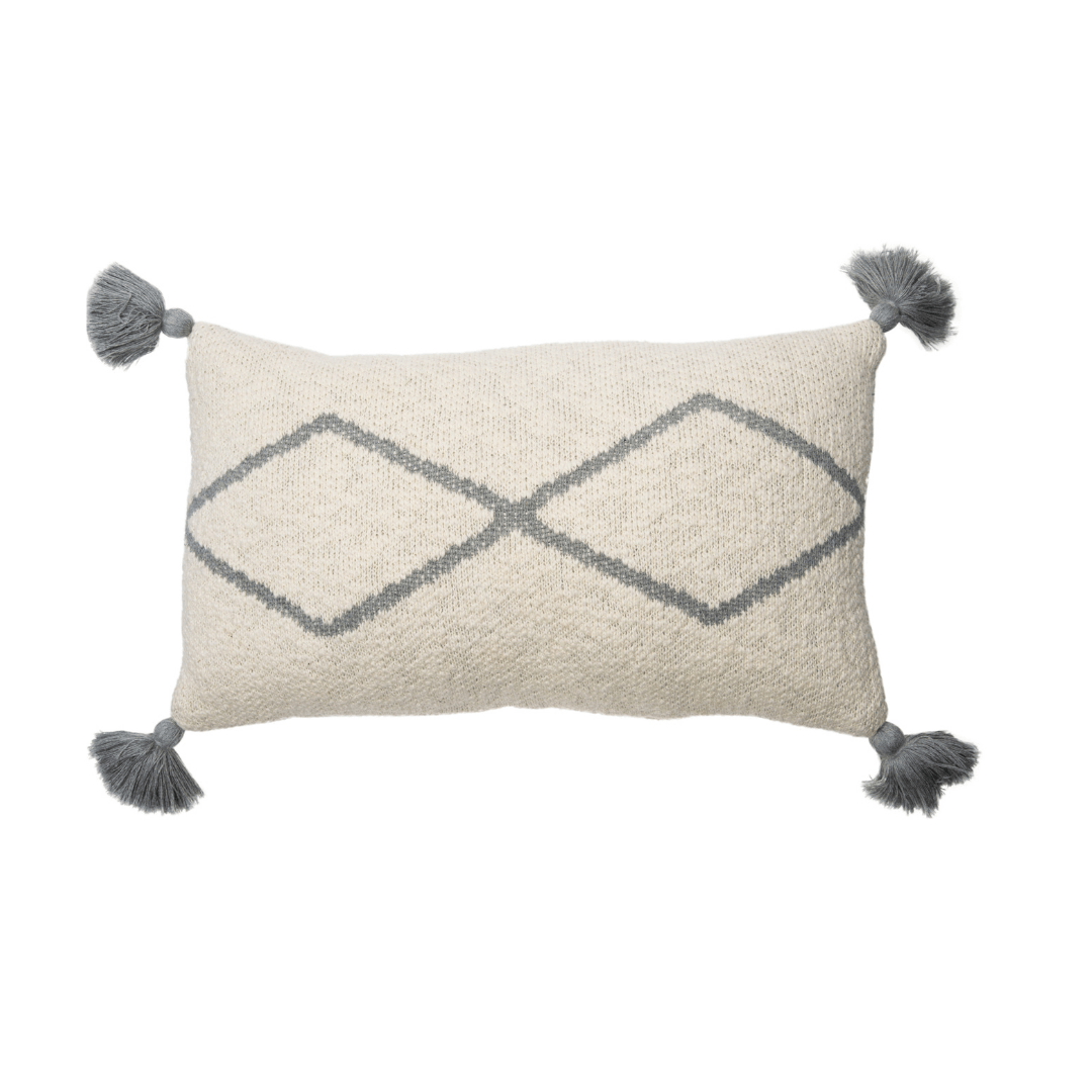 Little Oasis Knitted Pillow - Grey - Project Nursery