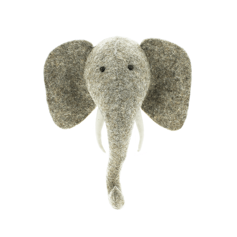 Mini Elephant Head Wall Hanging with Tusks - Project Nursery