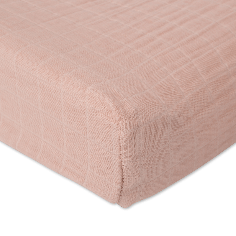 Rose Petal Cotton Muslin Changing Pad Cover - Project Nursery