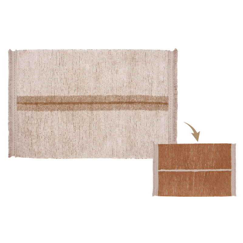 Duetto Reversible Washable Rug - Toffee - Project Nursery