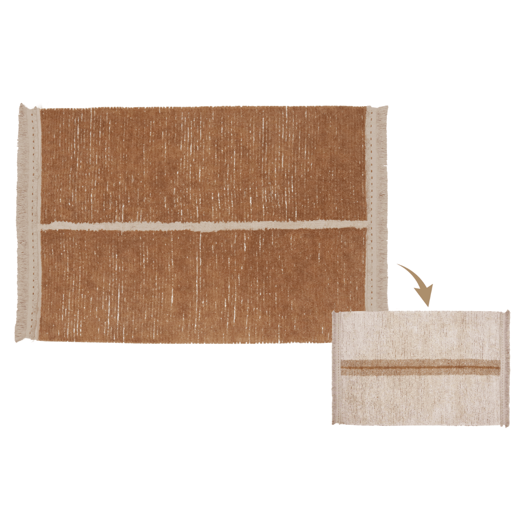 Duetto Reversible Washable Rug - Toffee - Project Nursery