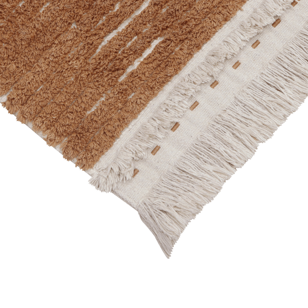 Duetto Reversible Washable Rug - Toffee - Project Nursery