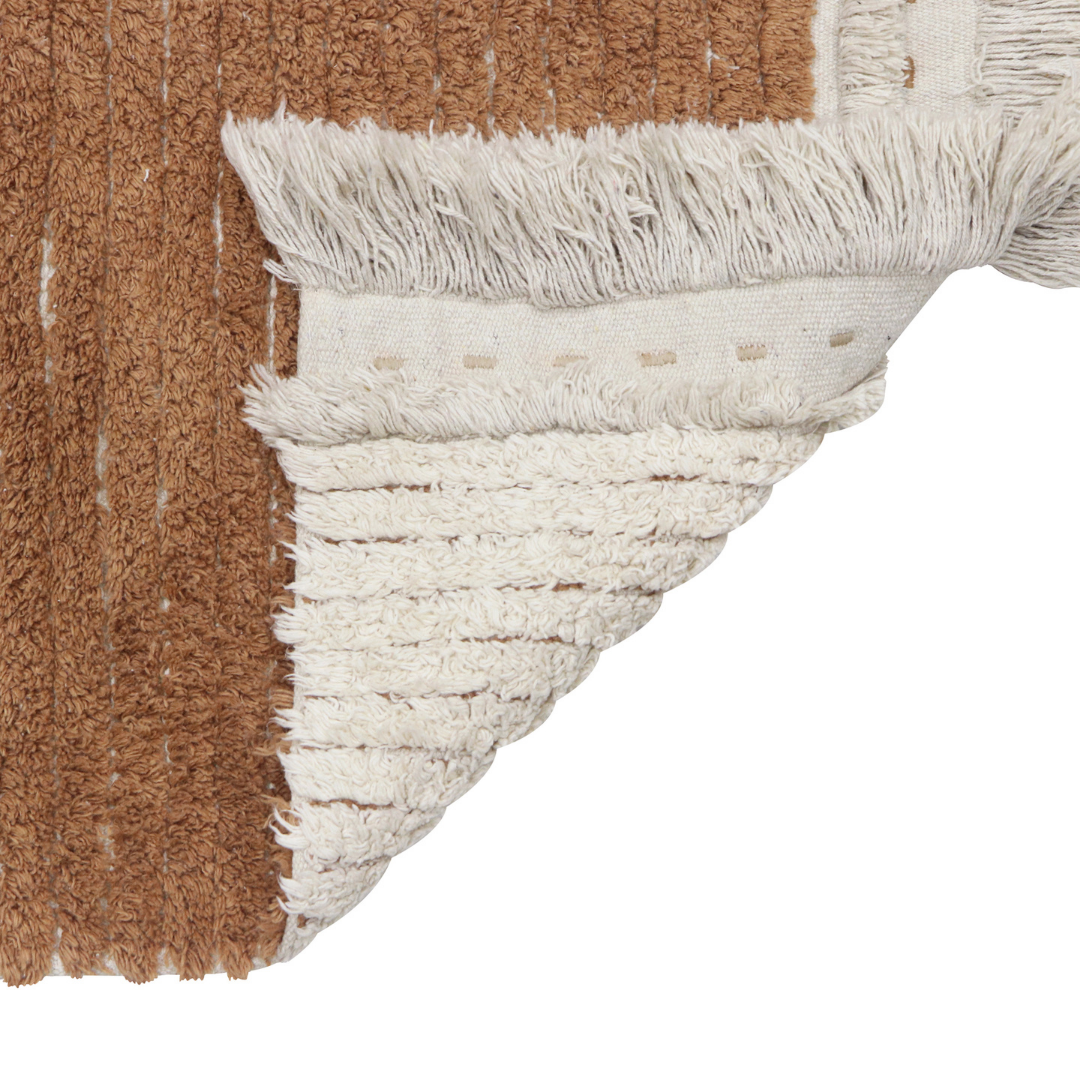 Duetto Reversible Washable Rug - Toffee - Project Nursery