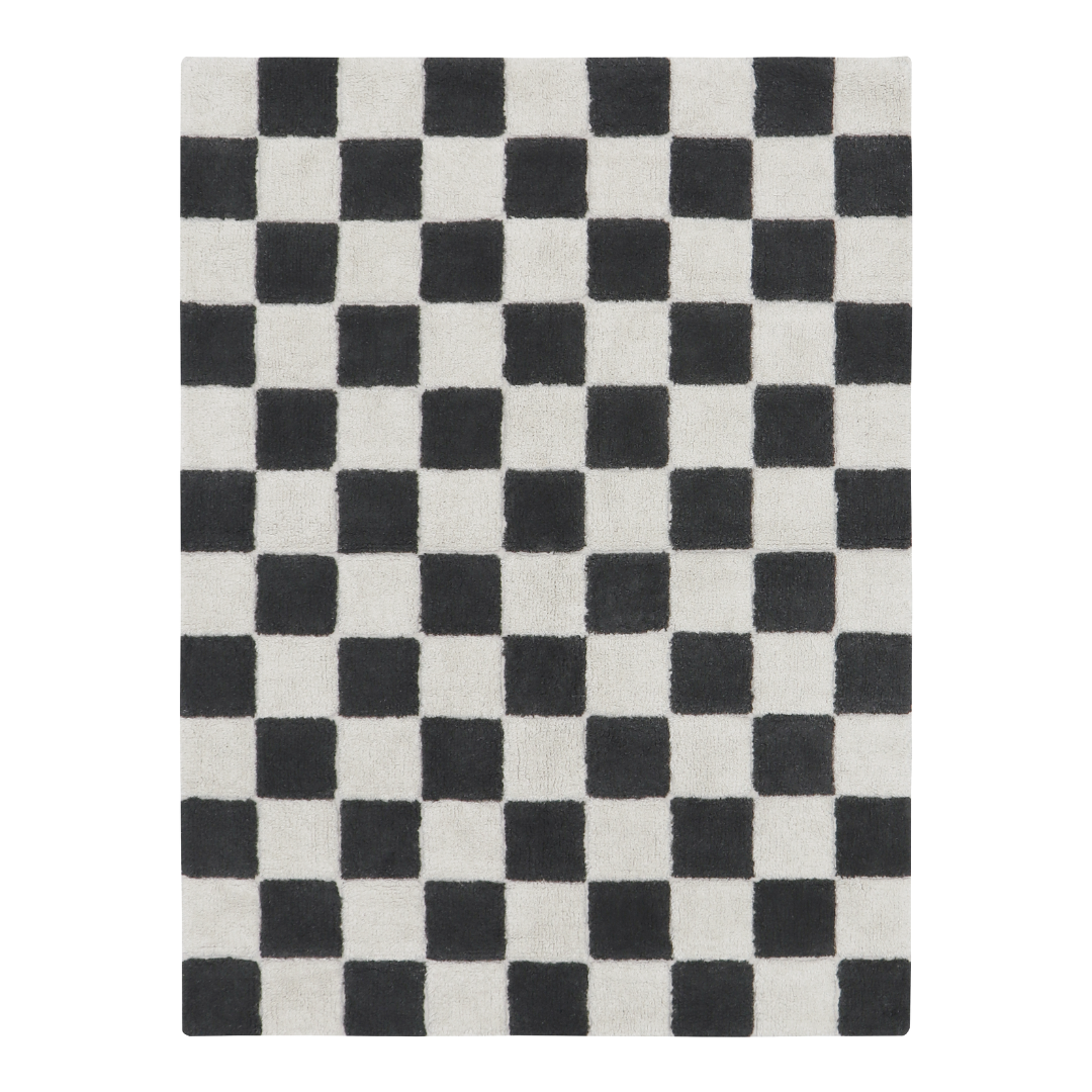 Kitchen Tiles Washable Rug - Dark Grey
