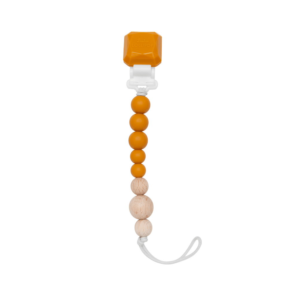 Color Pop Silicone + Wood Pacifier Clip - Golden Glow - Project Nursery