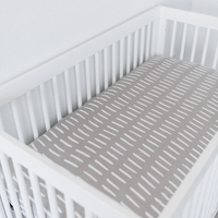 Gray Dash Muslin Crib Sheet - Project Nursery