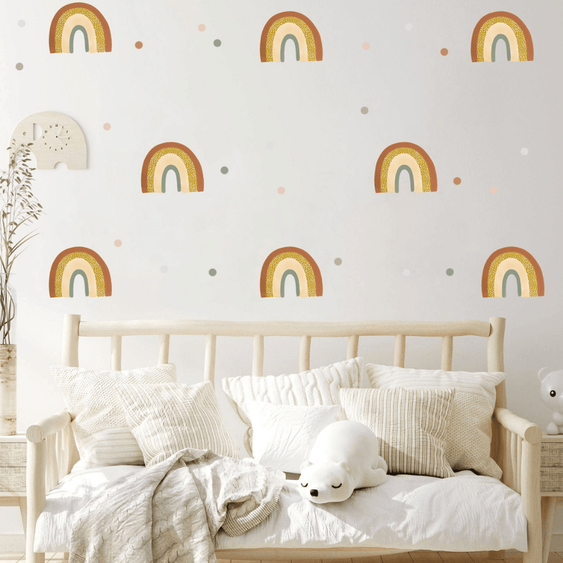 Retro Spotted Rainbow Wall Sticker Set – Project Nursery