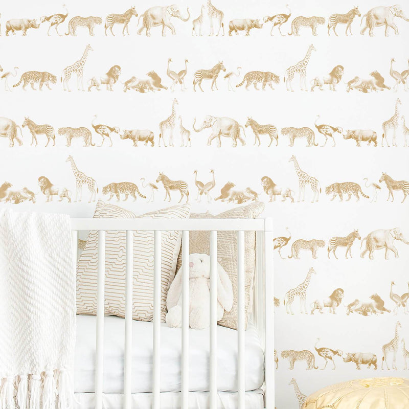 Vintage Safari Animal Wallpaper - Project Nursery