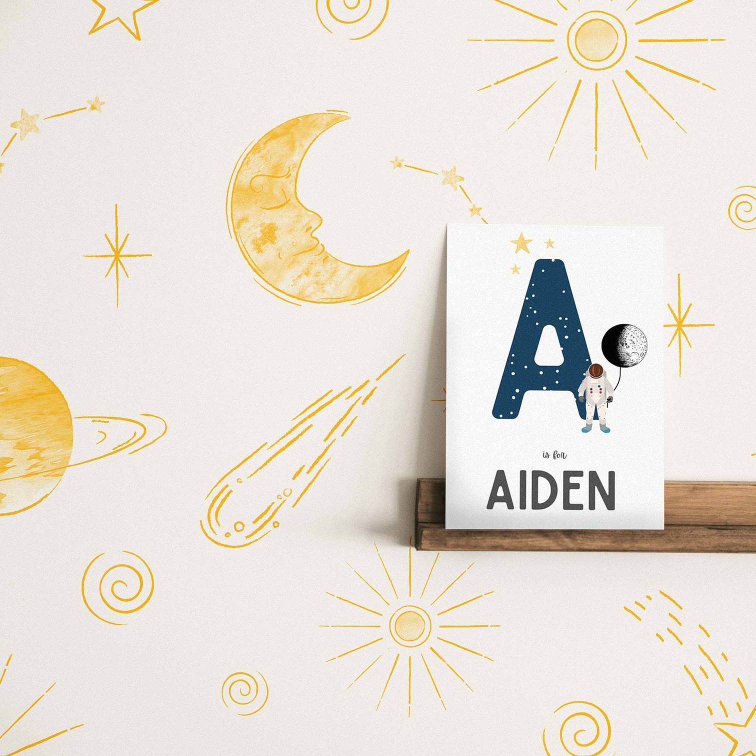 Vintage Space Themed Wallpaper - Project Nursery