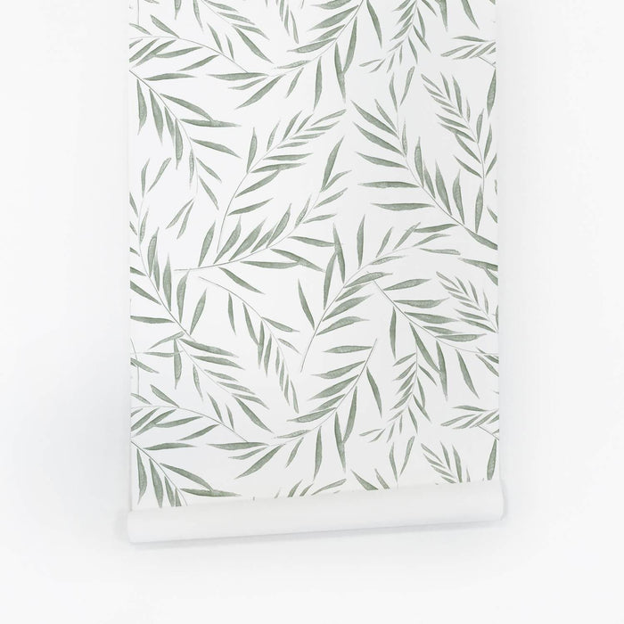 Light Green Botanical Foliage Wallpaper - Project Nursery