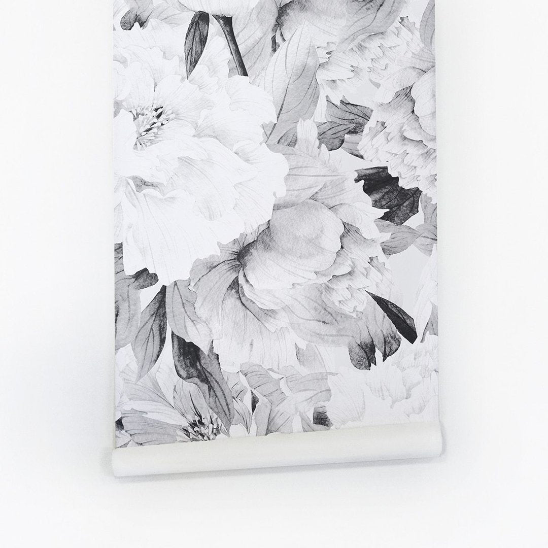 Gray Peony Wallpaper - Project Nursery