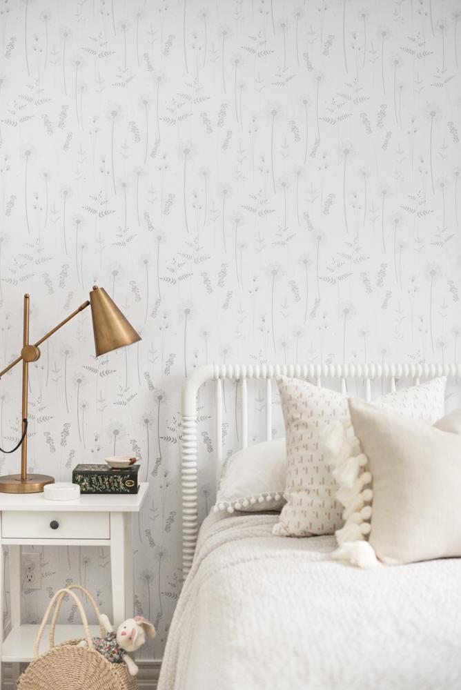 Gray Botanical Wildflower Wallpaper - Project Nursery
