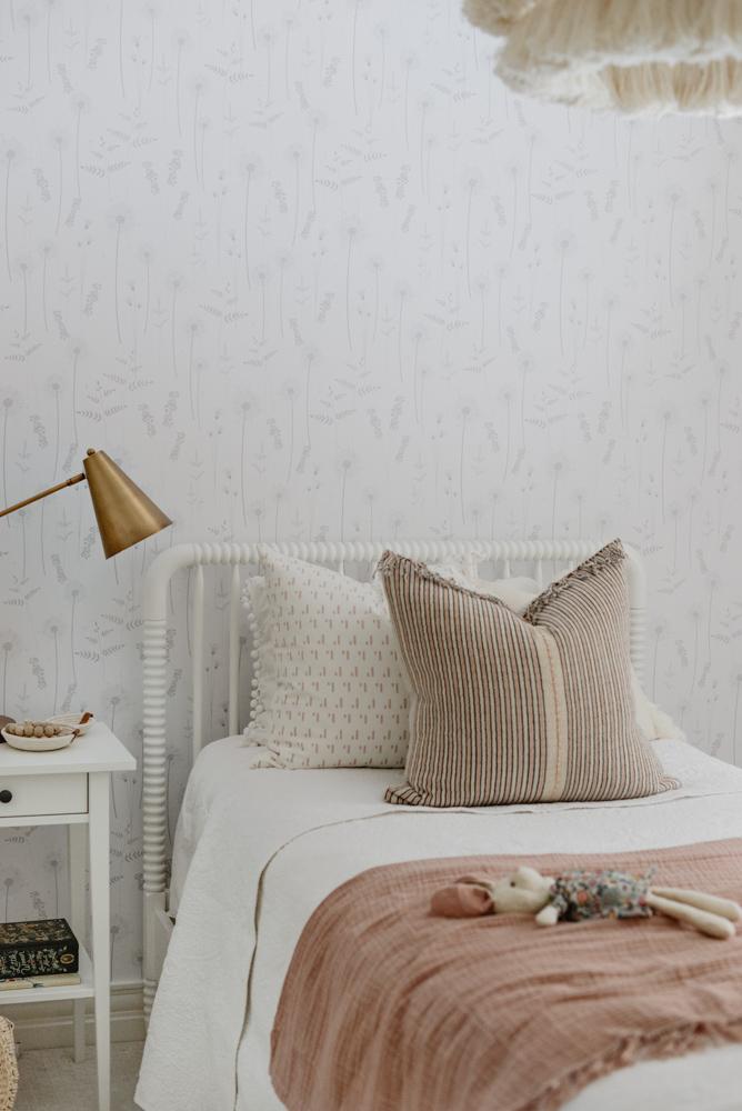 Gray Botanical Wildflower Wallpaper - Project Nursery