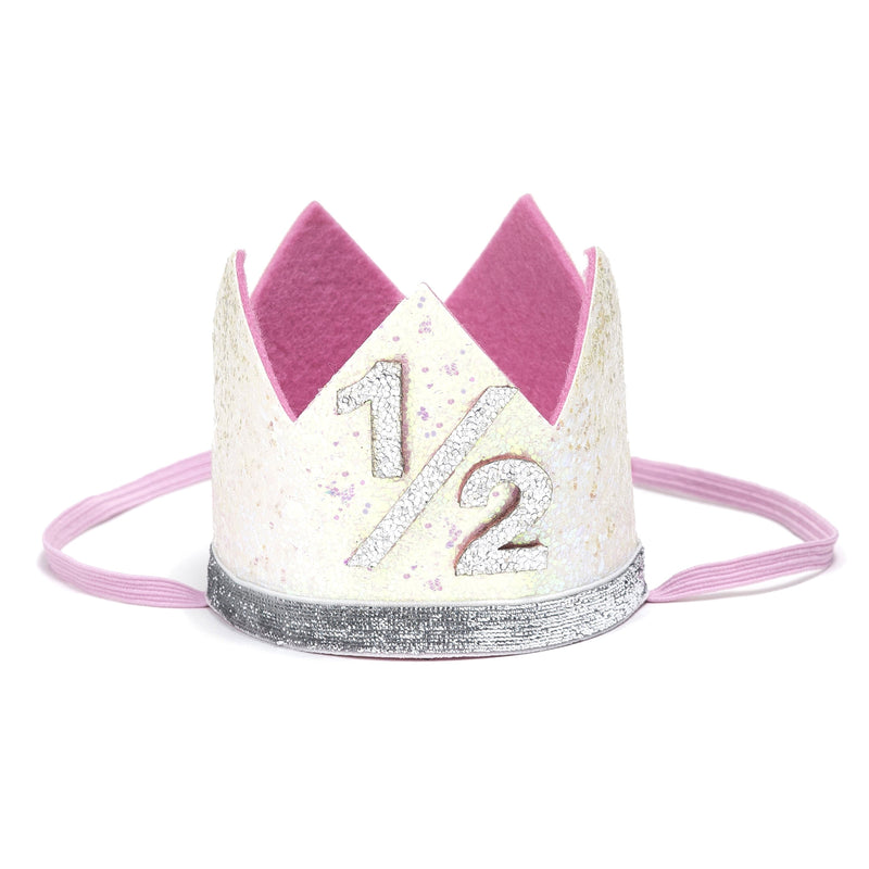 Birthday Party Crown - White + Silver Glitter - Project Nursery
