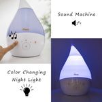 4-in-1 Top-Fill Drop Cool Mist Humidifier with Sound Machine - White - Project Nursery