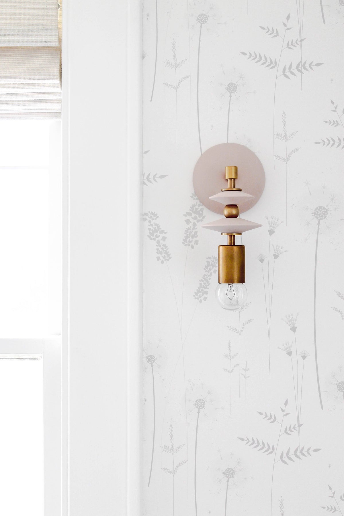 Gray Botanical Wildflower Wallpaper - Project Nursery