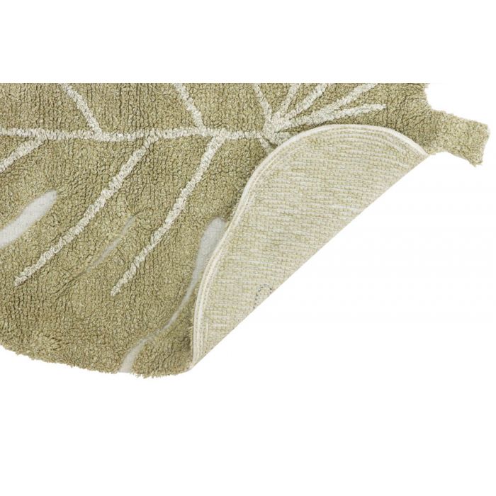 Mini Monstera Leaf Rug - Olive - Project Nursery