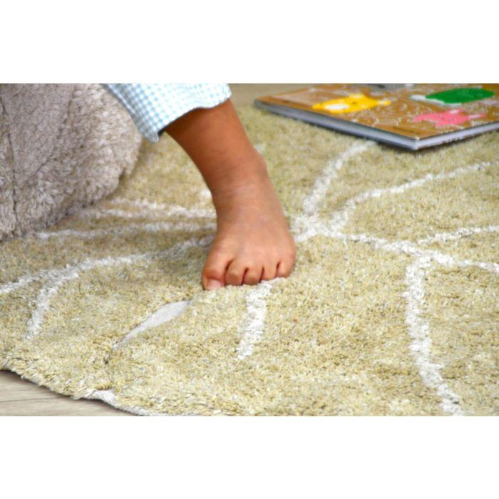 Mini Monstera Leaf Rug - Olive - Project Nursery