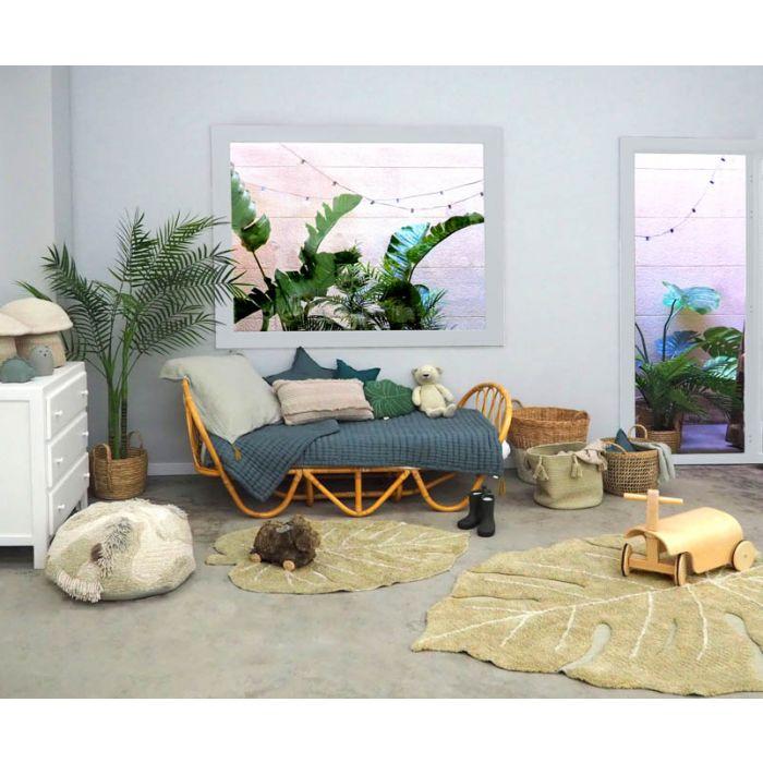 Mini Monstera Leaf Rug - Olive - Project Nursery
