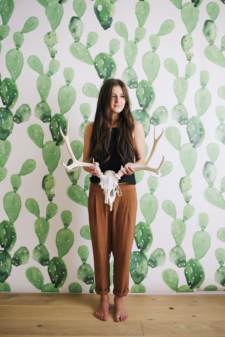 Watercolor Cactus Wallpaper Mural - Project Nursery