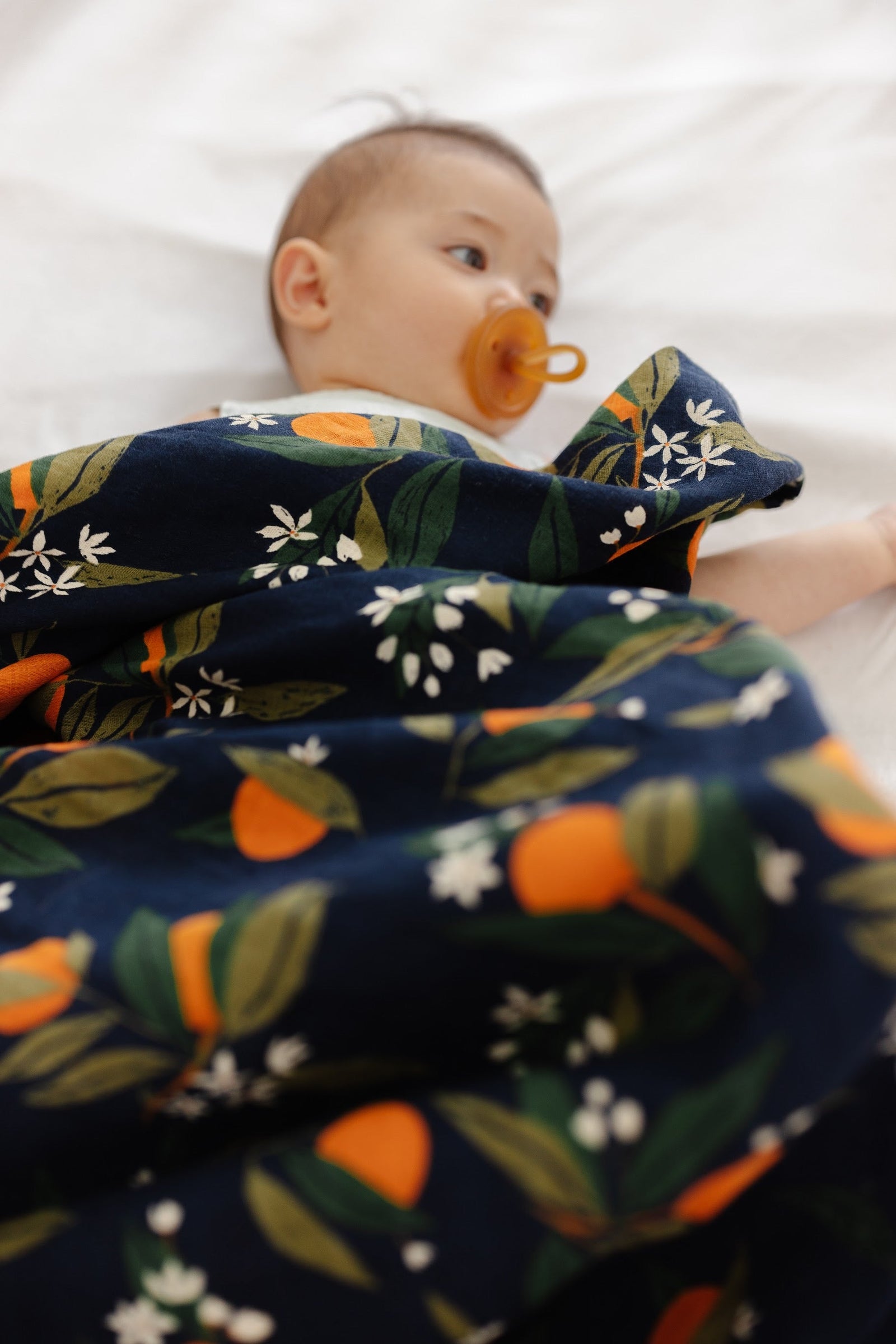 Orange Blossom Swaddle Blanket