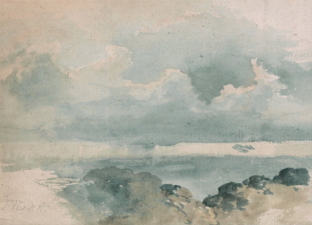 Watercolor Blue + Grey Cloud Wallpaper Mural - Project Nursery
