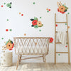 Coral/Teal/Peach Graphic Flower Wall Decal Set