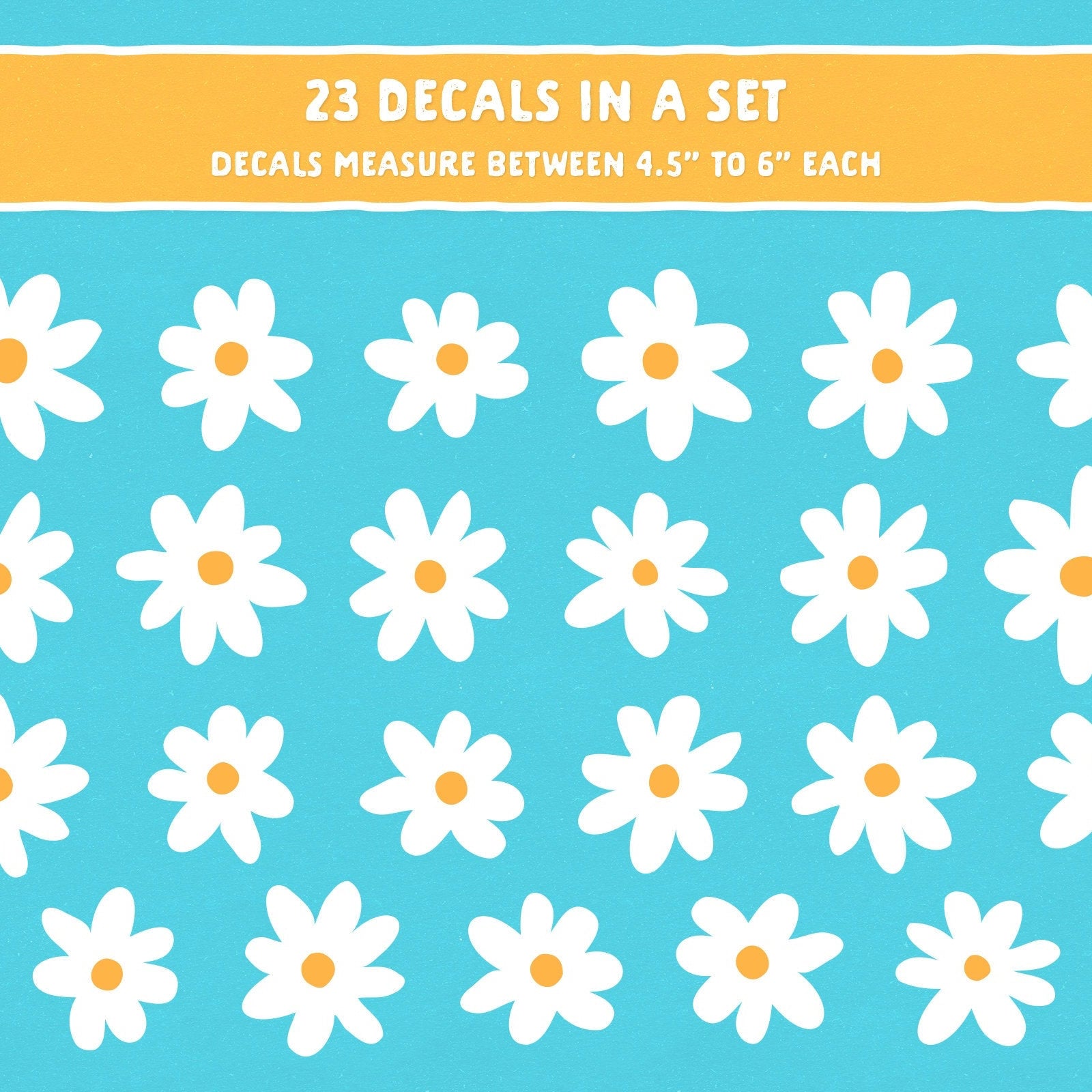 Daisy Flower Decals - 23 In a Set