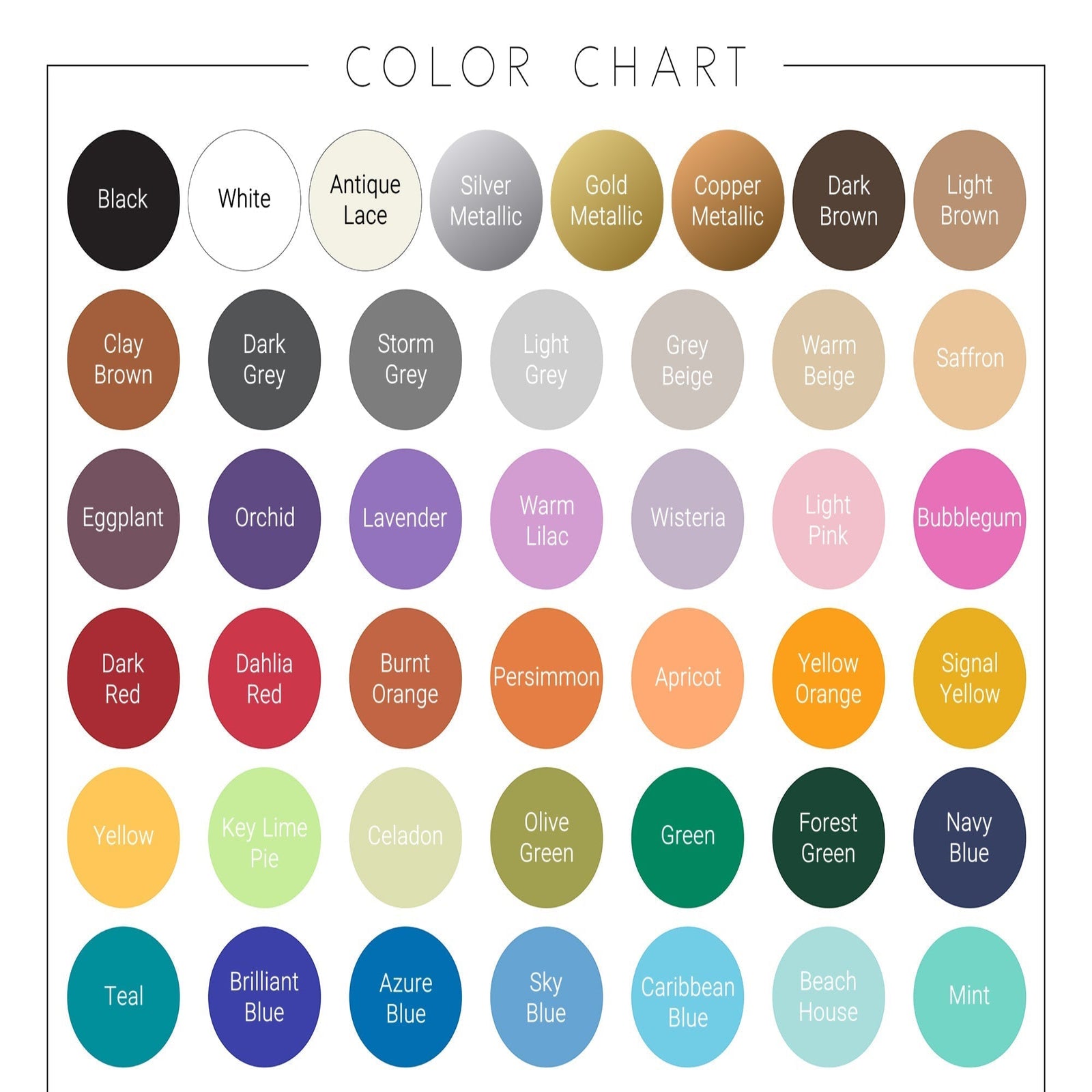 Daisy Floral Wall Decal Color Chart