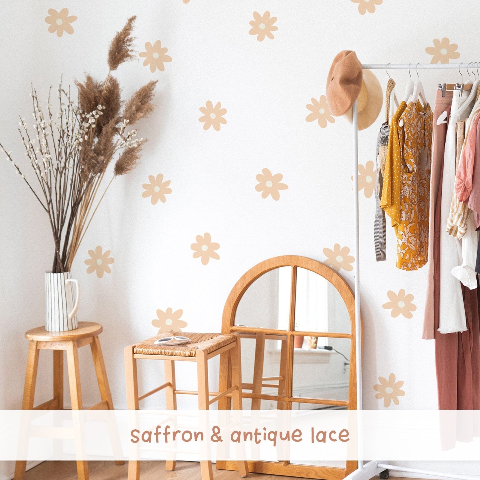 Daisy floral wall decal - Saffron & Antique Lace