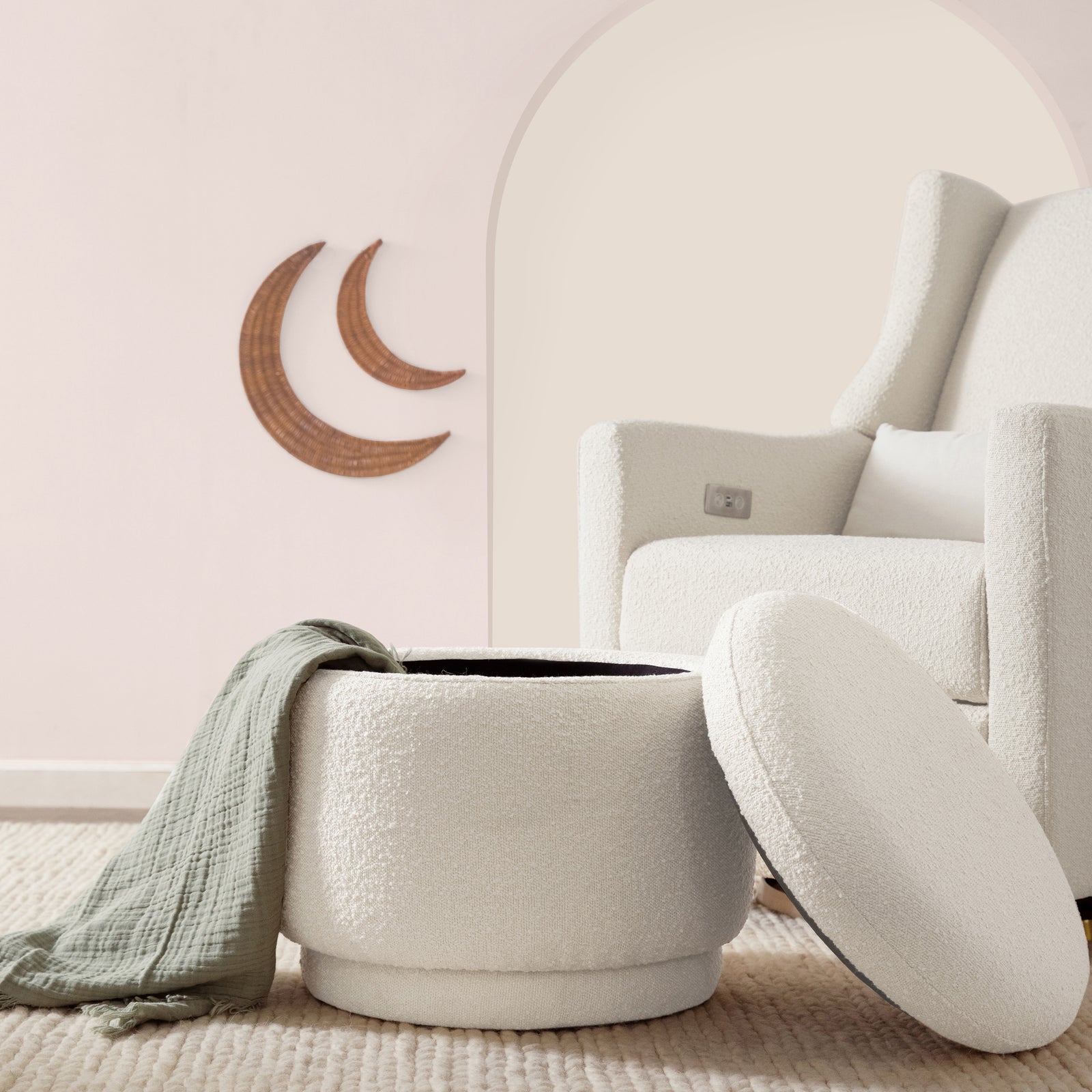 Enoki Storage Ottoman in Boucle - Project Nursery