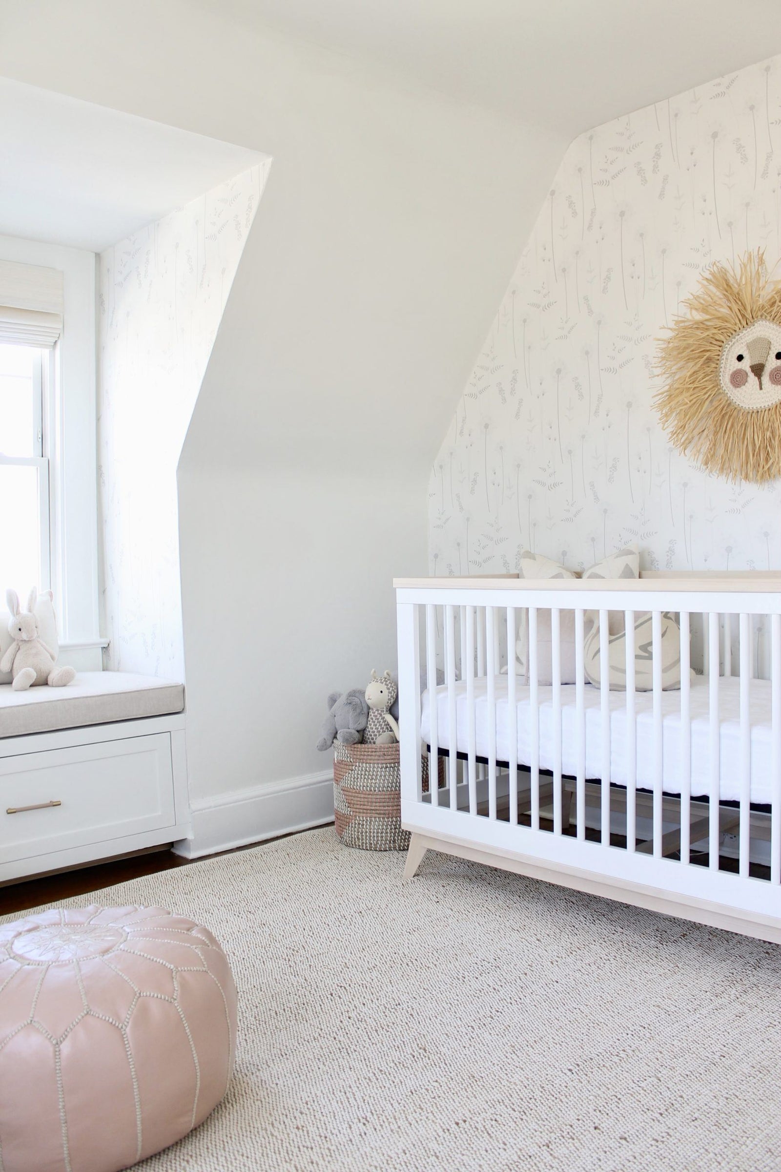 Gray Botanical Wildflower Wallpaper - Project Nursery