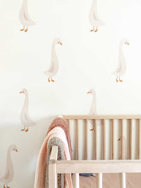 goose decals next to a crib