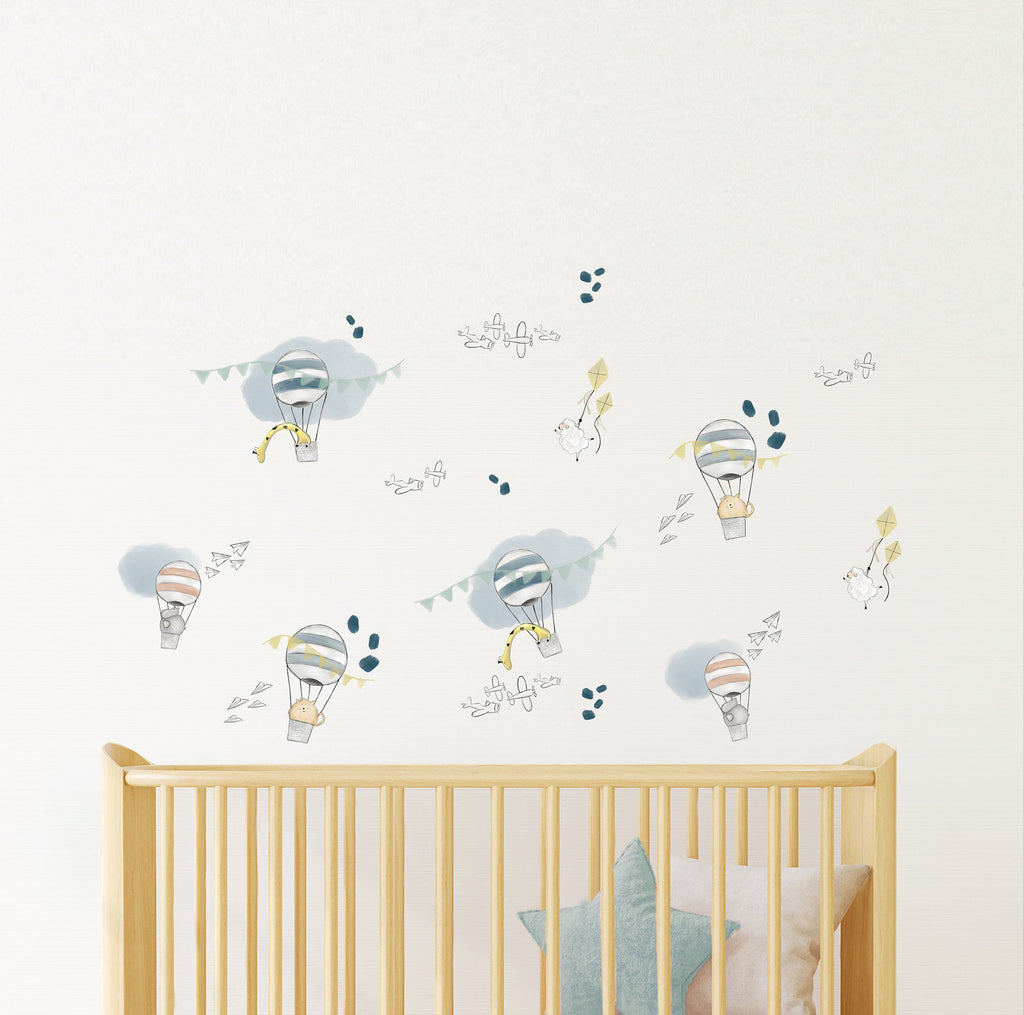Hot Air Balloons + Airplanes Wall Decal Set - Project Nursery