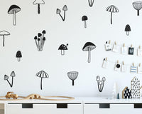 Mushroom Doodles Wall Decal Set