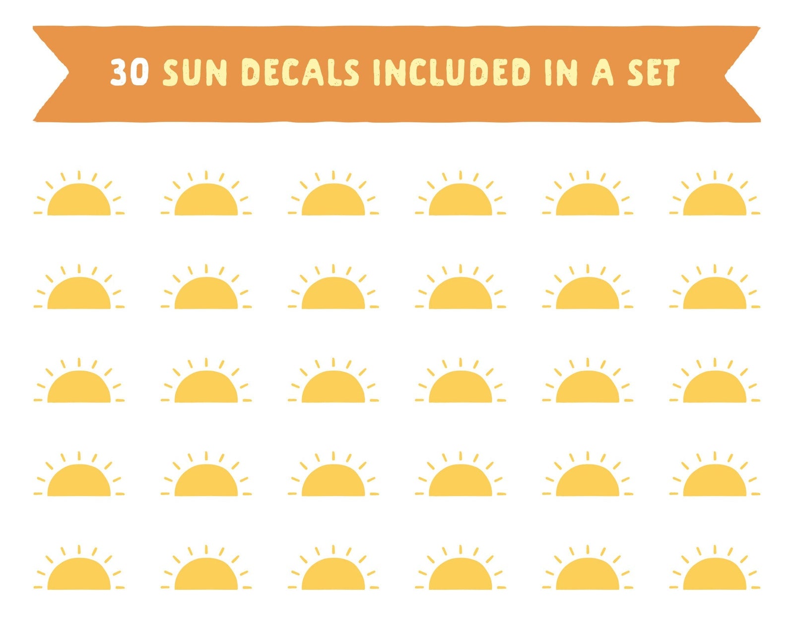 Small Half Sun Wall Decals