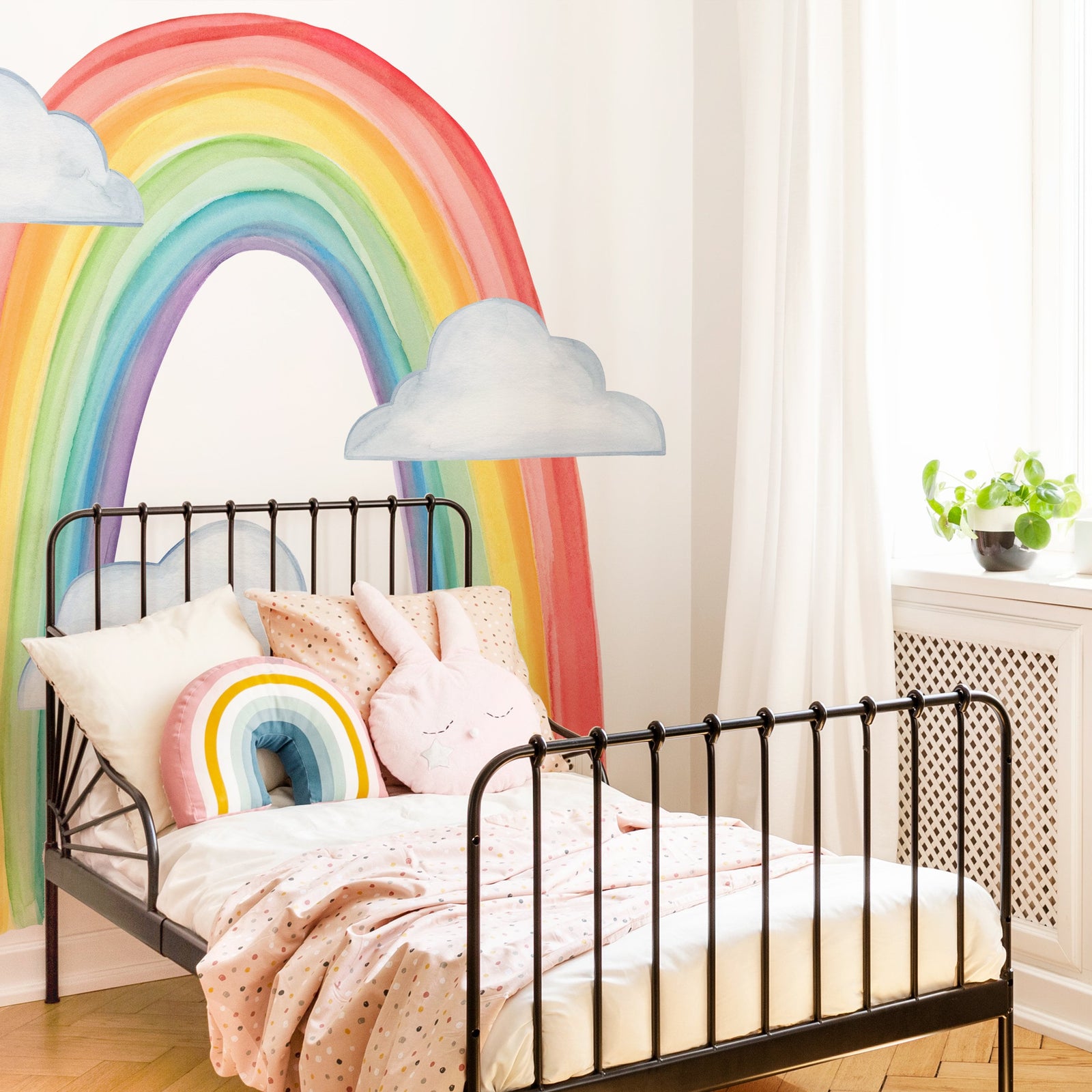 Watercolor Rainbow Wall Decal - Extra Large