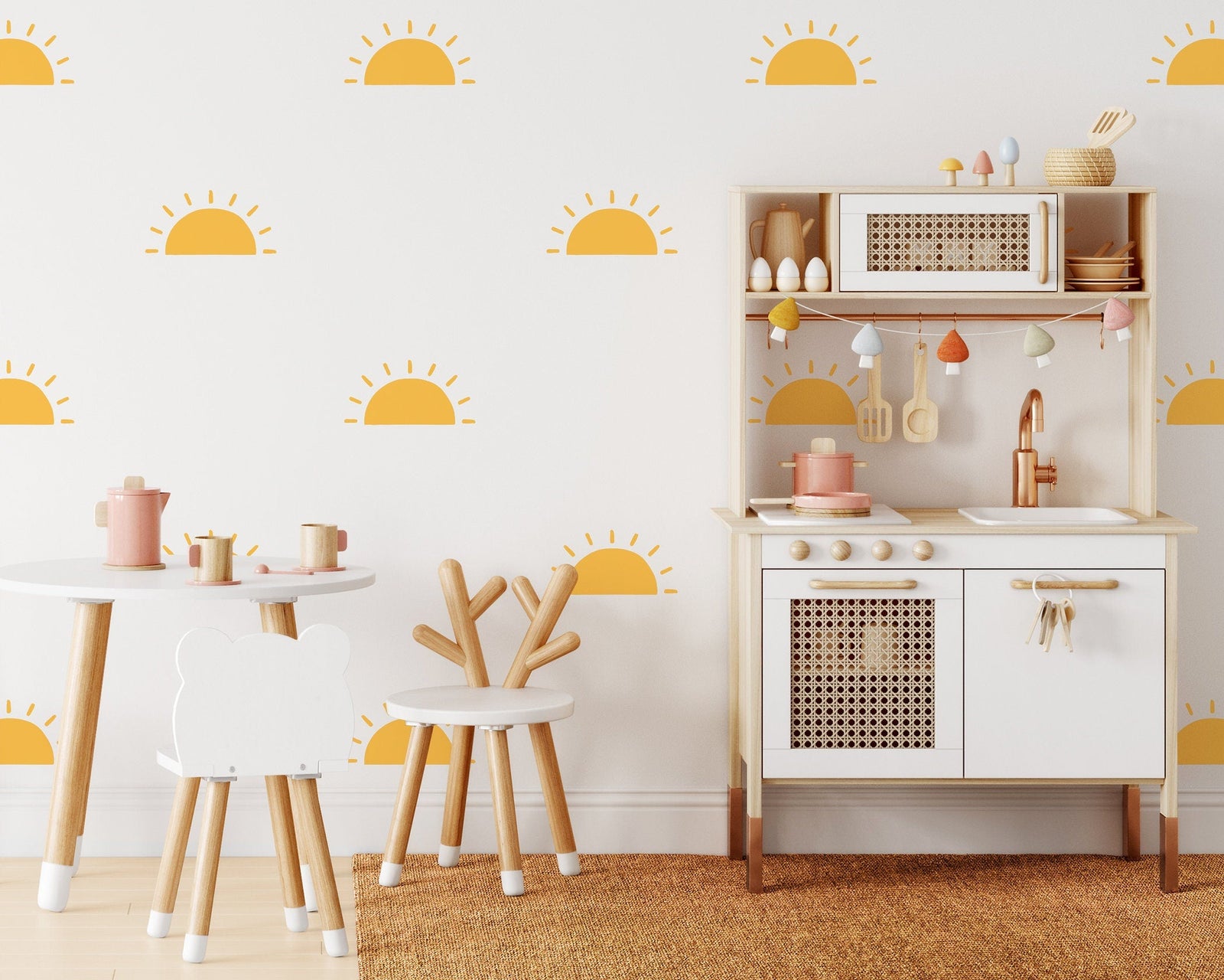 Large Half Sun Wall Decals