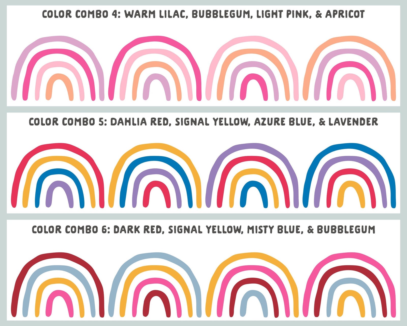Large Rainbow Border Wall Decals