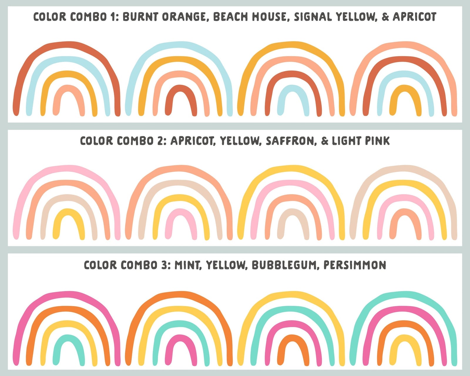 Large Rainbow Border Wall Decals